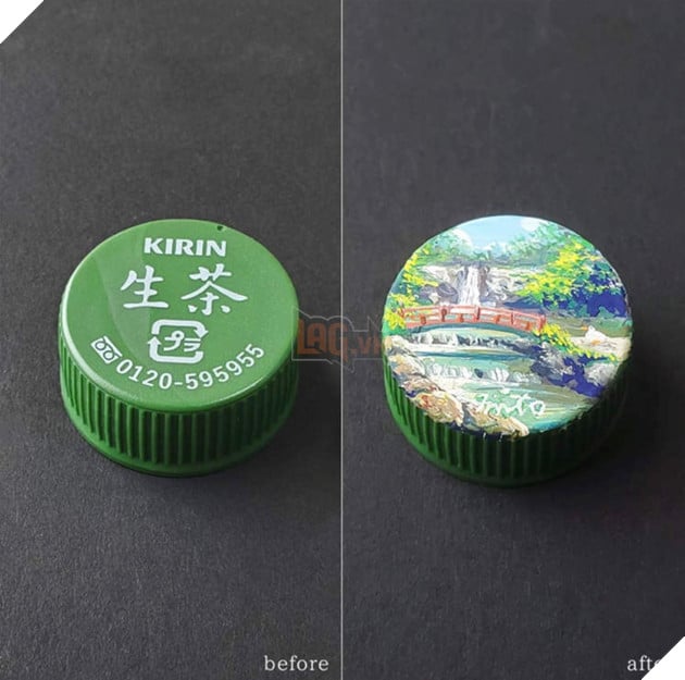 Đắm chìm với khung cảnh bình yêu được phác hoạ trên nắp chai nhựa từ nữ hoạ sĩ Nhật