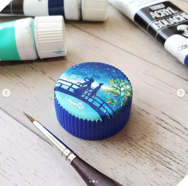 Đắm chìm với khung cảnh bình yêu được phác hoạ trên nắp chai nhựa từ nữ hoạ sĩ Nhật