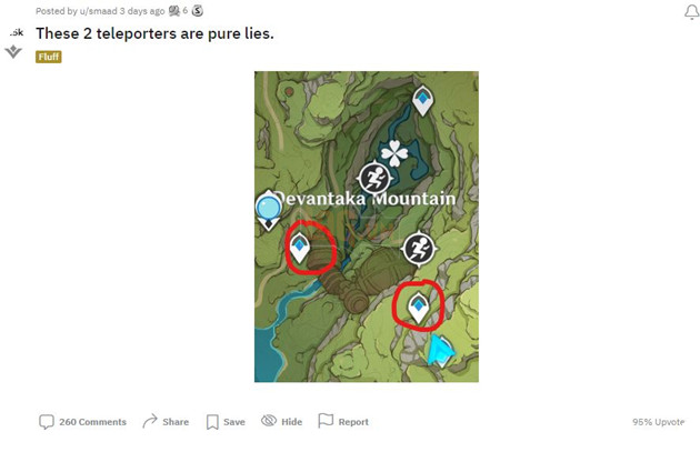 Game thủ Genshin Impact cho rằng điểm dịch chuyển ở Sumeru quá sức lừa tình