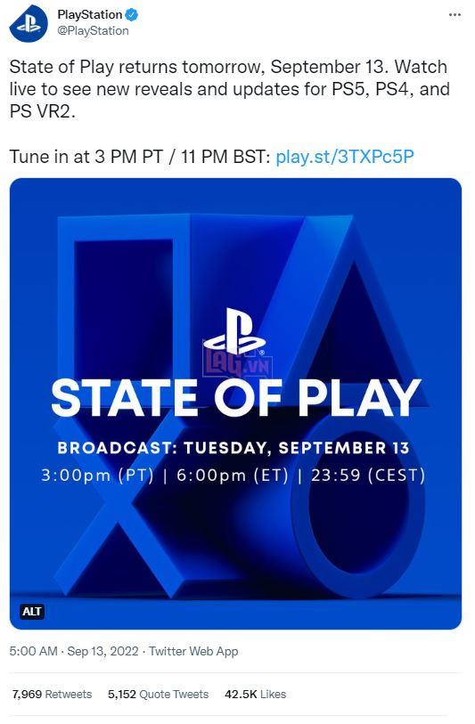 PlayStation chính thức công bố thời điểm diễn ra State of Play Tháng 9