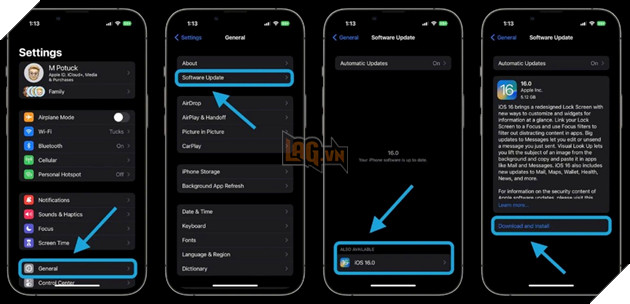 Hướng dẫn cài đặt iOS 16 và cách khắc phục lỗi "Chuẩn bị cập nhật" 