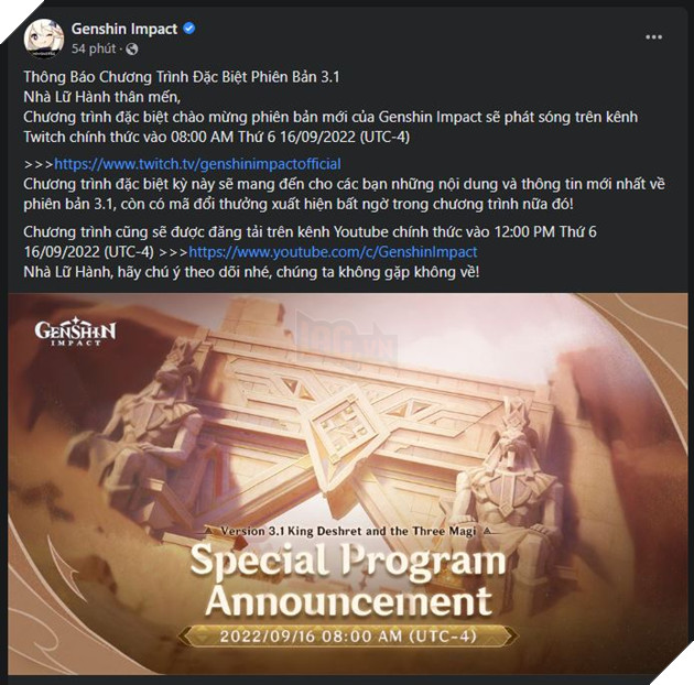 Genshin Impact: Livestream phiên bản 3.1 và những thông tin được leak mà game thủ cần biết