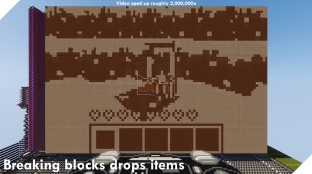 Một game thủ xây dựng PC bằng redstone trong tựa game Minecraft để chơi Minecraft