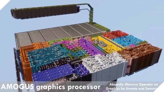 Một game thủ xây dựng PC bằng redstone trong tựa game Minecraft để chơi Minecraft