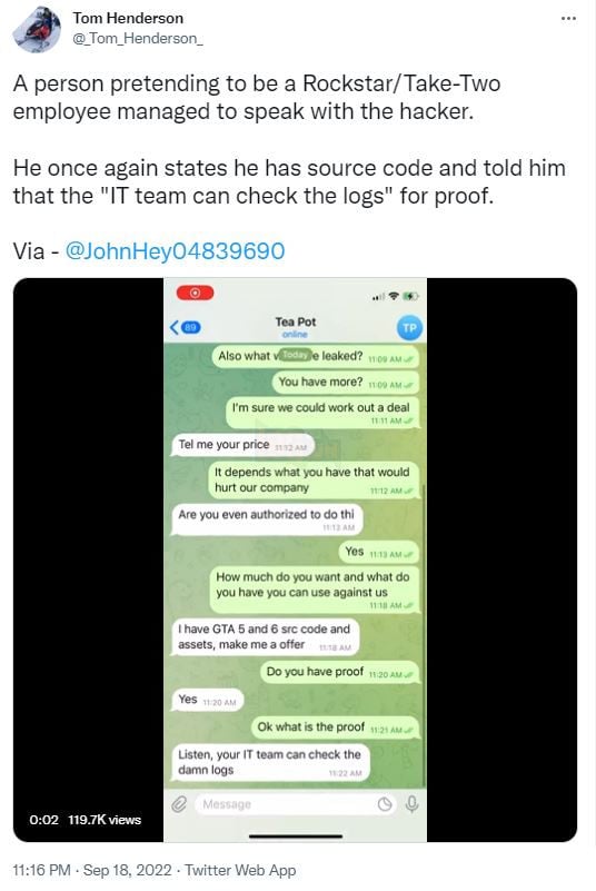 Leaker GTA 6 phủ nhận thông tin đã bán mã nguồn GTA 5