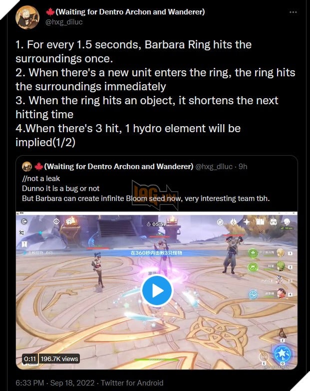 Genshin Impact: Game thủ phát hiện ra Bug mới cho phép Barbara nuke sát thương Thảo quá ảo 3