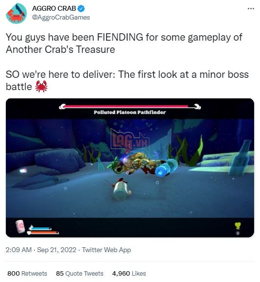 Another Crab's Treasure hé lộ màn đấu trùm căng thẳng đậm phong cách Soulslike