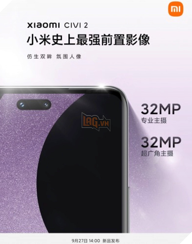 Xiaomi sắp trình làng điện thoại CIVI 2 được trang bị Dynamic Island