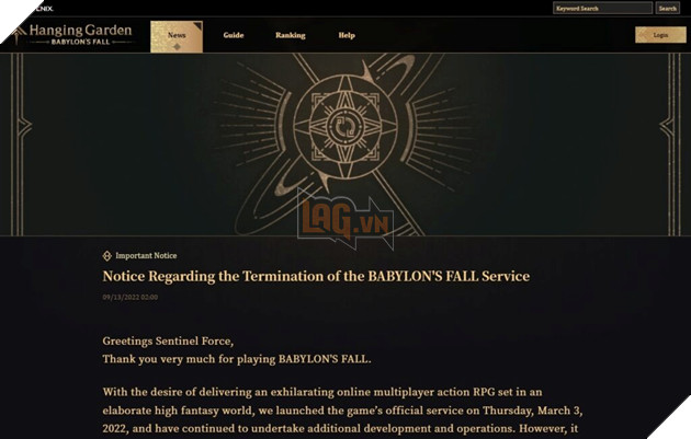 Babylon’s Fall chuẩn bị ngủm củ tỏi vì lượng người chơi trong tuần chưa đến 10 người 2