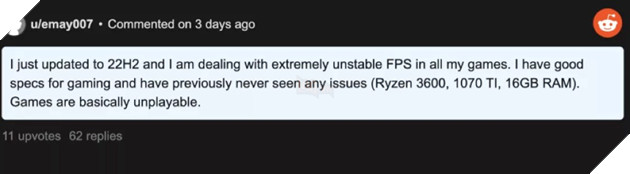 Người dùng card màn hình Nvidia gặp lỗi sau khi cập nhật Windows 11 22H2 mới 
