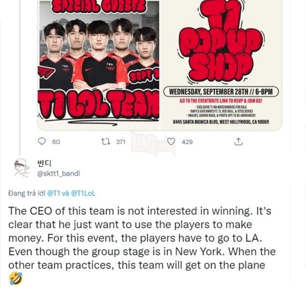 LMHT: CEO T1 bắt đội tuyển họp fan để làm kinh tế trước CKTG 2022