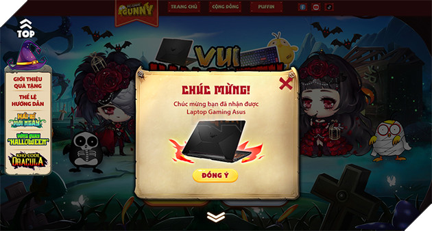 Chơi Halloween - Rinh Laptop Gaming miễn phí, bỏ túi quà độc quyền từ Gunny PC 2