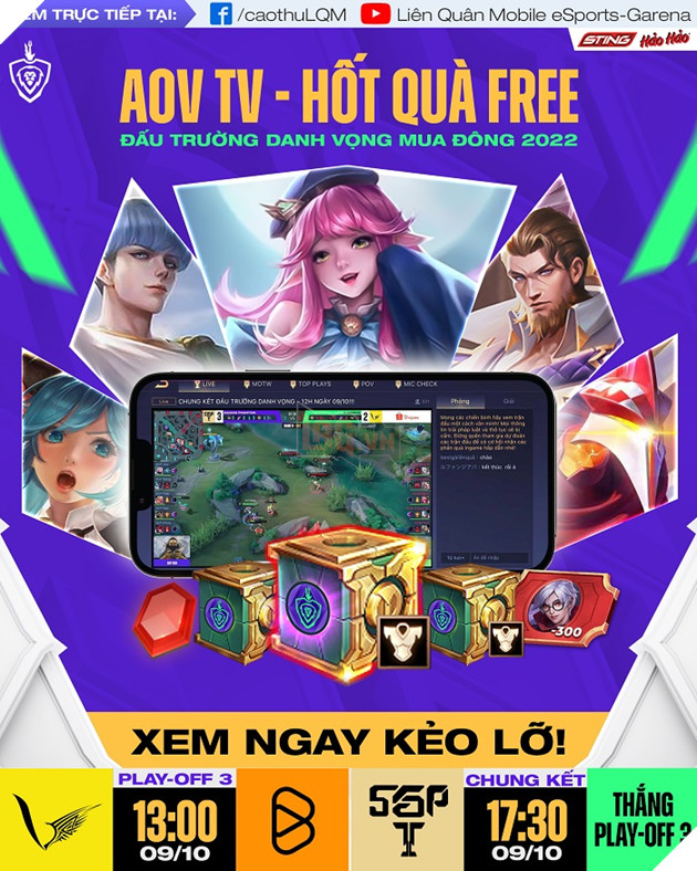 Chung kết Đấu Trường Danh Vọng Mùa Đông 2022 bùng nổ với BLV Anh Quân, SlimV và hàng nghìn phần quà hấp dẫn đón chào “Nhà Vua Liên Quân thế hệ mới” 5