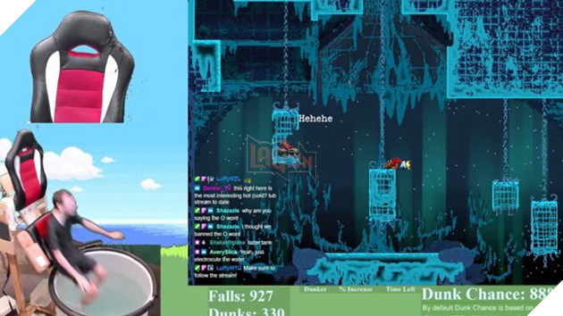 Nam streamer tự khiến bản thân rơi vào bồn nước nếu thua game