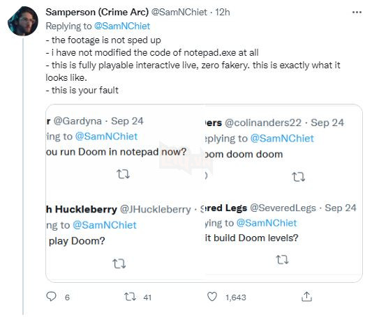 Game thủ tự tay mod để Doom có thể chạy mượt trên Notepad với chất lượng 60 FPS 2