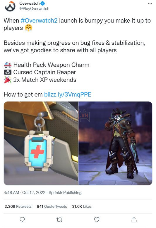 Overwatch 2 tặng Skin Legendary và một số phần quà khác để tạ lỗi người chơi 2