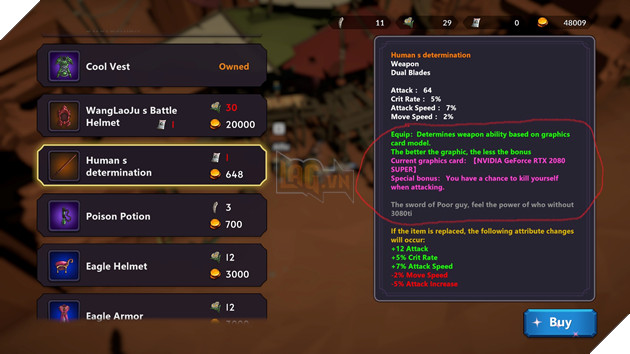 Xuất hiện tựa game nhập vai kì lạ khi Card đồ họa càng xịn thì nhân vật càng dễ chết