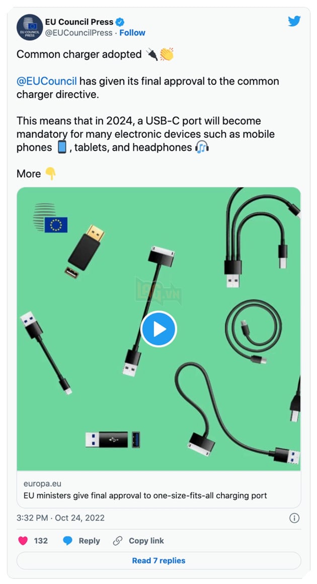 EU chính thức phê duyệt "chỉ thị cuối cùng" với luật buộc iPhone chuyển sang USB-C 