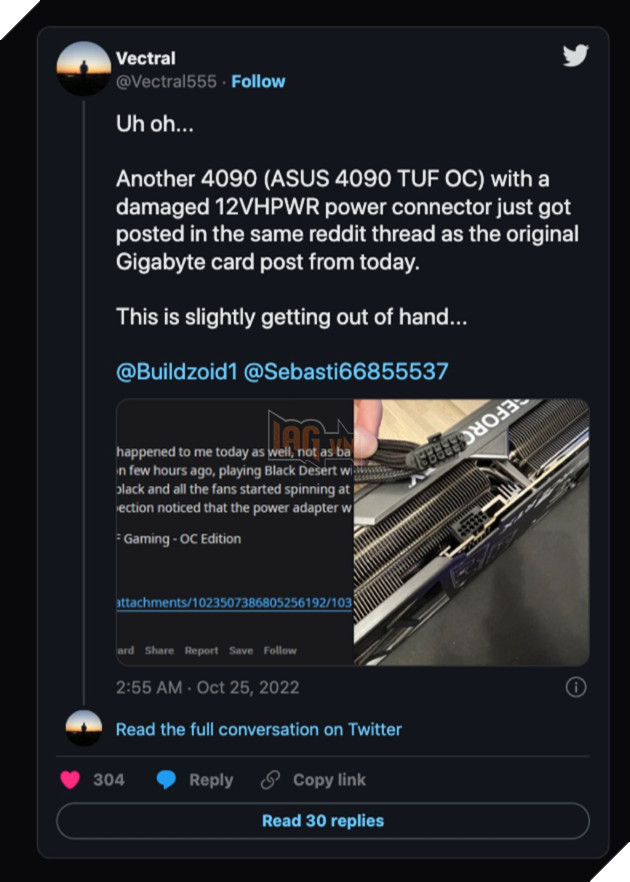 Người dùng báo cáo GPU RTX 4090 đột nhiên bốc cháy và nung chảy cả chân kết nối
