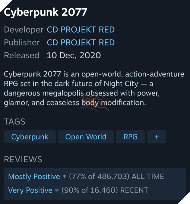 Nhờ anime gánh còng lưng, Cyberpunk 2077 lần đầu tiên được 90% Tích cực trên Steam 2