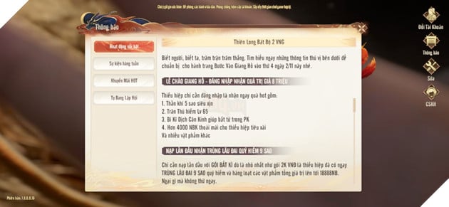 Hôm nay 02/11 Thiên Long Bát Bộ 2 VNG chính thức ra mắt, chào đón cộng đồng game thủ Việt bằng nhiều sự kiện hấp dẫn 7