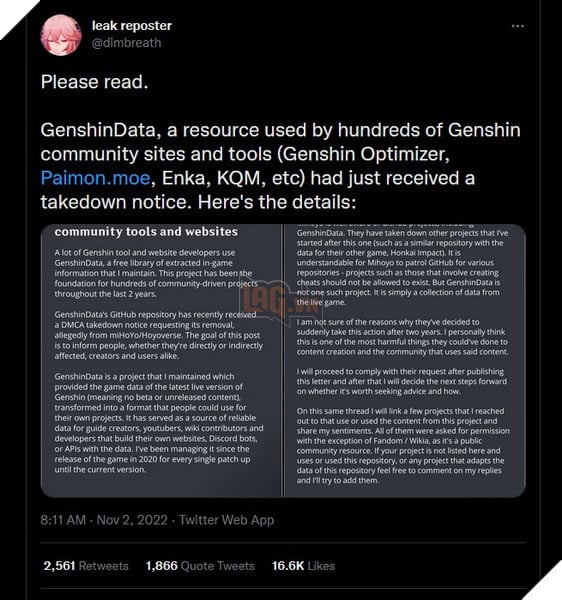 Genshin Impact: Hoyoverse yêu cầu gỡ bỏ paimon.moe và các trang Wiki, đếm Pity được cộng đồng yêu thích nhất 2