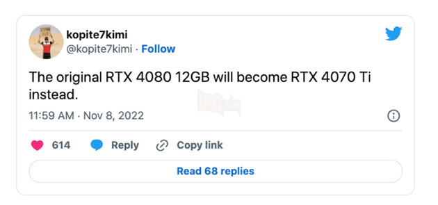 "Hứng" gạch đá từ cộng đồng, Nvidia dự kiến đổi tên RTX 4080 12GB thành RTX 4070 Ti 