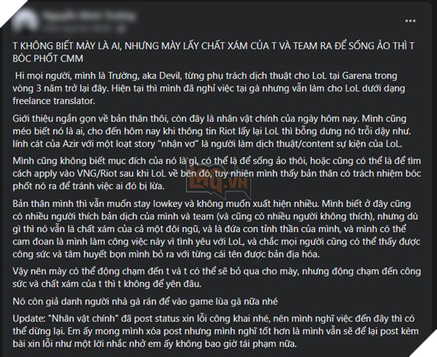 LMHT: Bùng nổ drama ăn cắp chất xám khiến nhóm dịch thuật của Garena phẫn nộ