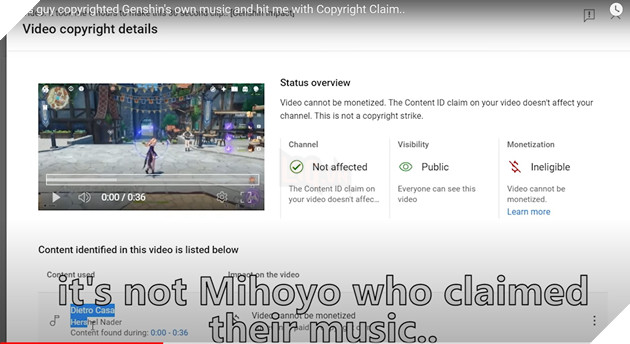 Phẫn nộ trước kênh Youtube cướp nhạc của Genshin Impact để đánh bản quyền các nhà sáng tạo nội dung 3