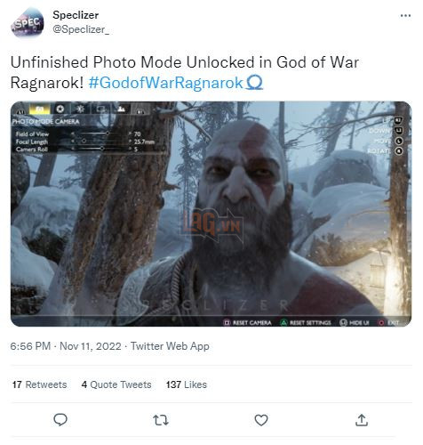God of War Ragnarok: Modder mở khóa thành công chế độ chụp ảnh chưa hoàn chỉnh 2