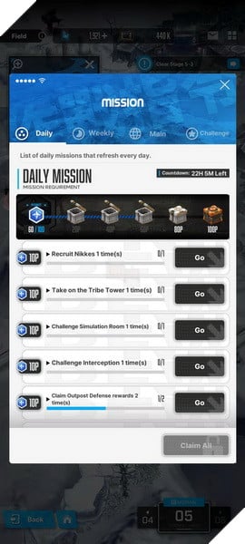 Goddess of Victory: Nikke - Hướng dẫn tân thủ Nhiệm vụ hằng ngày và hoạt động cần làm đủ 2