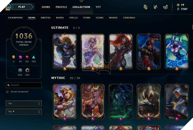 Nhiều đối tương thu mua tài khoản LMHT nhiều skin