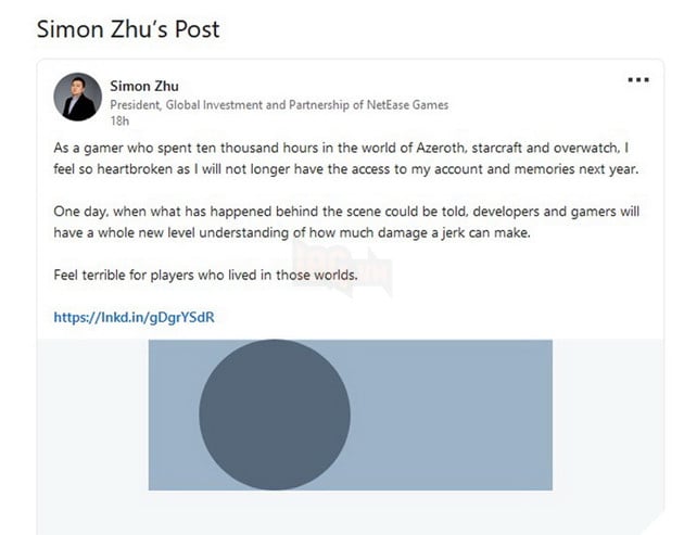 Giám đốc NetEase lên tiếng về việc Blizzard rời khỏi Trung Quốc, đổ lỗi cho chỉ một cá nhân duy nhất 3