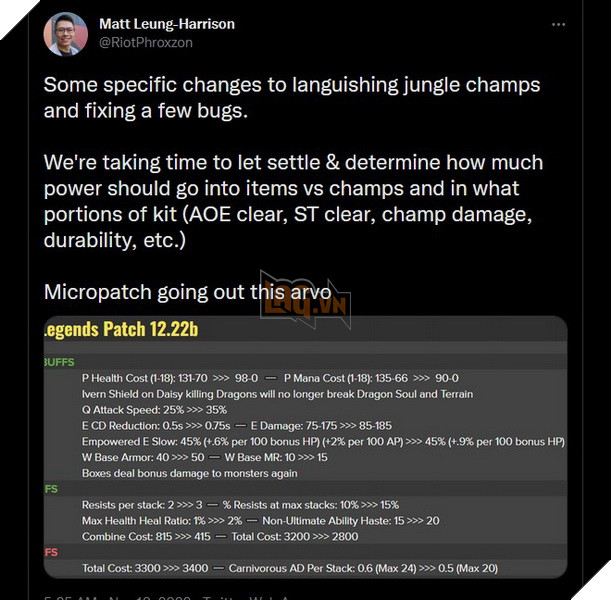 LMHT: Chi tiết bản cập nhật 12.22b - Cân bằng gấp Tướng và Trang bị Tiền Mùa Giải 2023 2