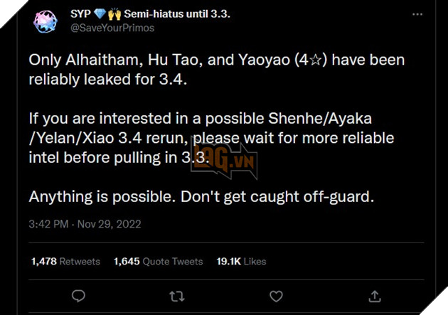 Genshin Impact: Leaker hé lộ Banner nhân vật và vũ khí bản 3.4 - Hutao và đội quân Liyue đồng loạt Rerun 2