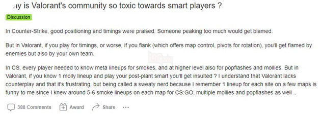 Nhiều game thủ Valorant đang có thái độ bài trừ những người chơi sở hữu lối chơi dị 2