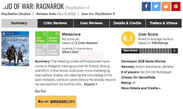 God of War Ragnarok bất ngờ bị ném bom Review ngay trước thềm The Game Awards 2