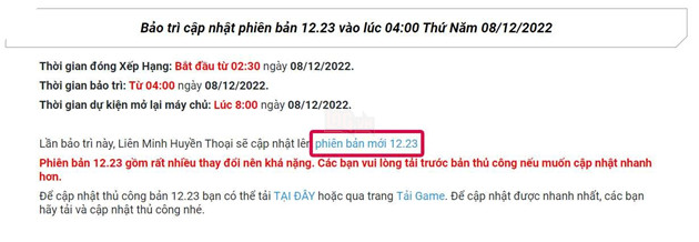 LMHT: Game thủ chỉ trích Garena vì không cập nhật thông tin phiên bản 12.23