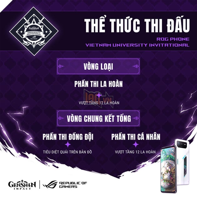 ASUS Republic of Gamers công bố giải đấu ROG Phone Vietnam University Invitational kết hợp cùng tựa game Genshin Impact 4