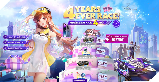ZingSpeed Mobile chính thức tròn 4 tuổi, game thủ “chạy đua” nhận quà sinh nhật khủng  2