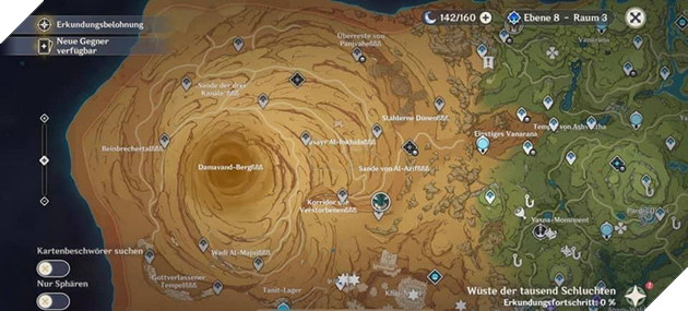 Genshin Impact: Leaker hé lộ hình ảnh bản đồ 3.4 mới - Tiếp tục hang động và Sa mạc khổng lồ