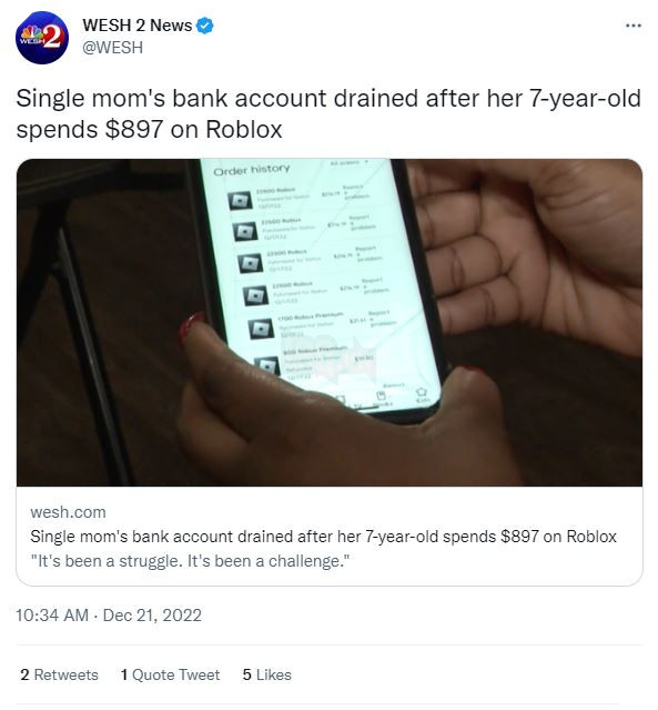 Để con chơi Roblox không kiểm soát, tài khoản ngân hàng của mẹ bay sạch tiền 3