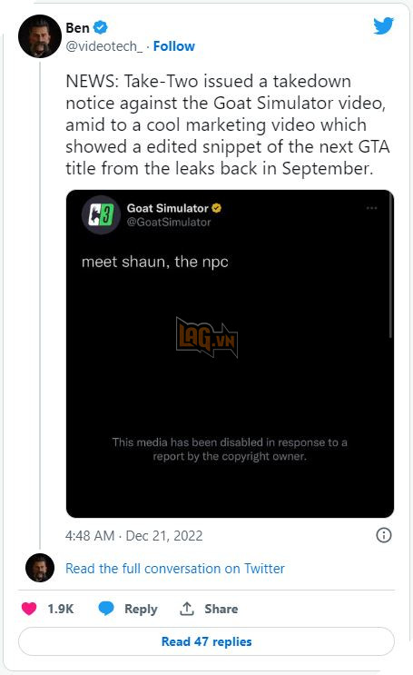 Quảng cáo Goat Simulator 3 bị gỡ bỏ vì sử dụng hình ảnh rò rỉ từ GTA 6 2