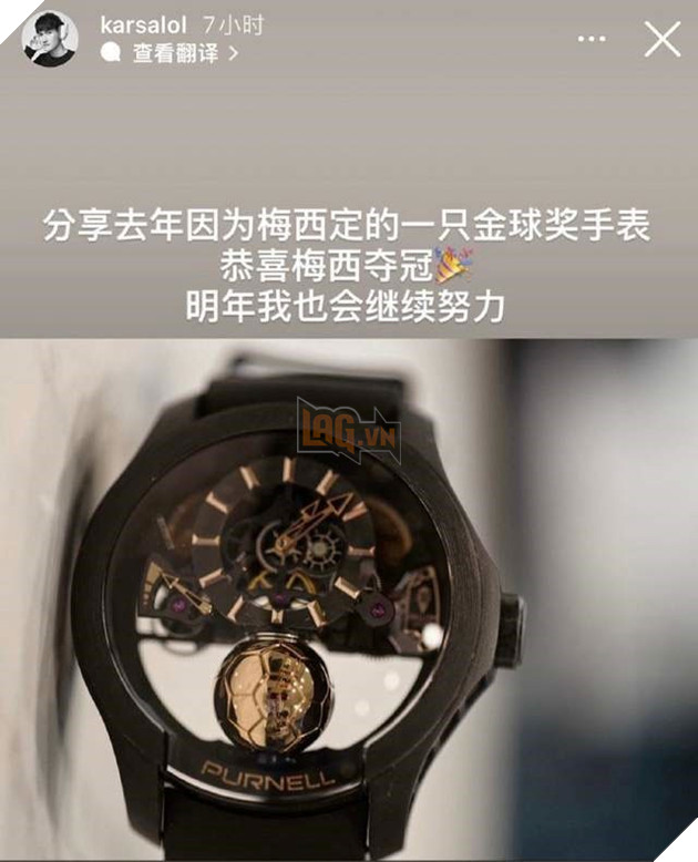 LMHT: WBG Karsa khoe đồng hồ 8 tỷ để chúc mừng Messi vô địch World Cup 2022 