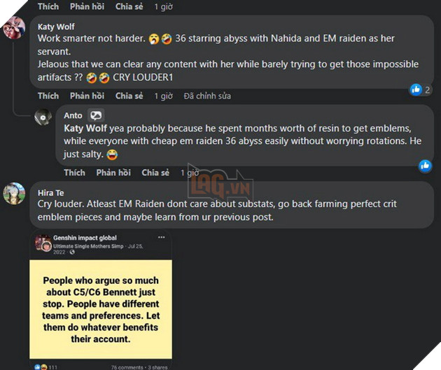 Cộng đồng Genshin Impact tranh cãi giữa lối chơi Raiden Shogun Tinh Thông vs Truyền thống 5