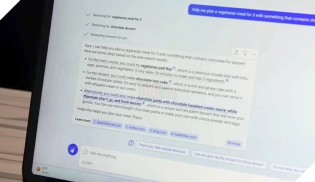 Microsoft "quay xe" nới lỏng hạn chế hội thoại trên Bing AI
