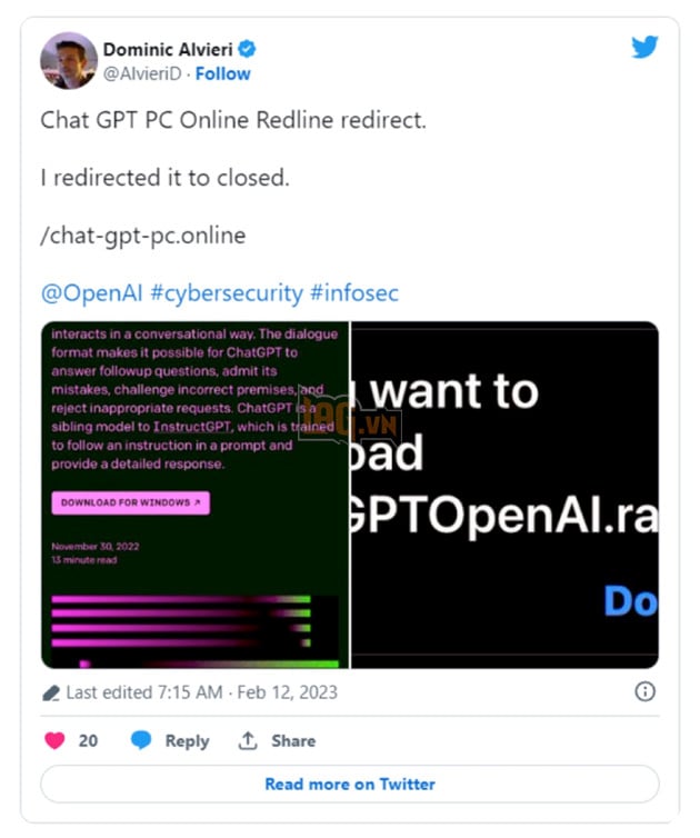 Hacker sử dụng ChatGPT "fake" phát tán mã độc trên Android vs Windows