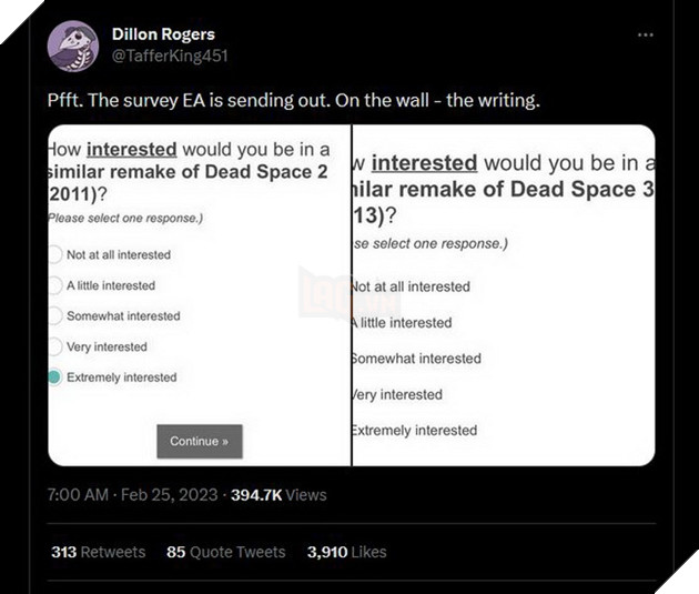 Sau thành công của Dead Space Remake, EA đang có ý định tiếp tục Remake phần 2 hoặc 3 trong tương lai 2