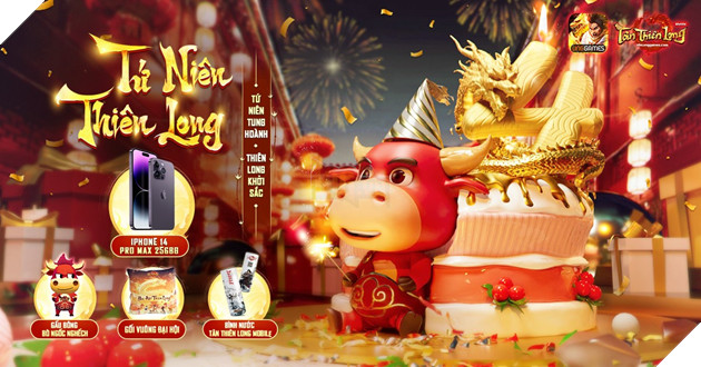 Đãi sinh nhật 4 tuổi, Tân Thiên Long Mobile VNG tặng quà khủng iPhone 14 Pro Max