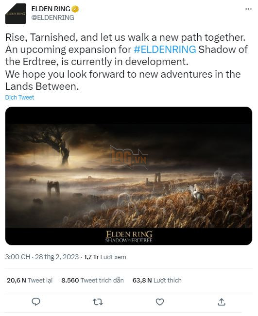 Cộng đồng game thủ bùng nổ với bản DLC chính thức đầu tiên của Elden Ring 2